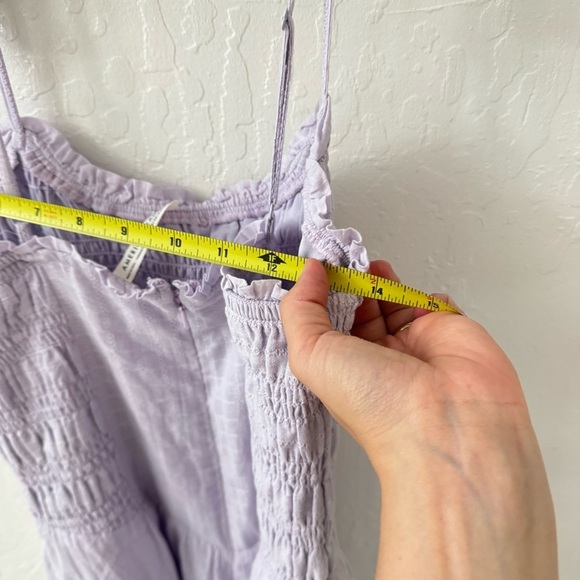 American Eagle Purple Smocked Bow Tie Sundress Midi Zip Back XS - Picture 4 of 12